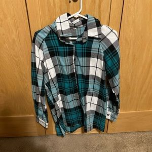 Teal and black flannel